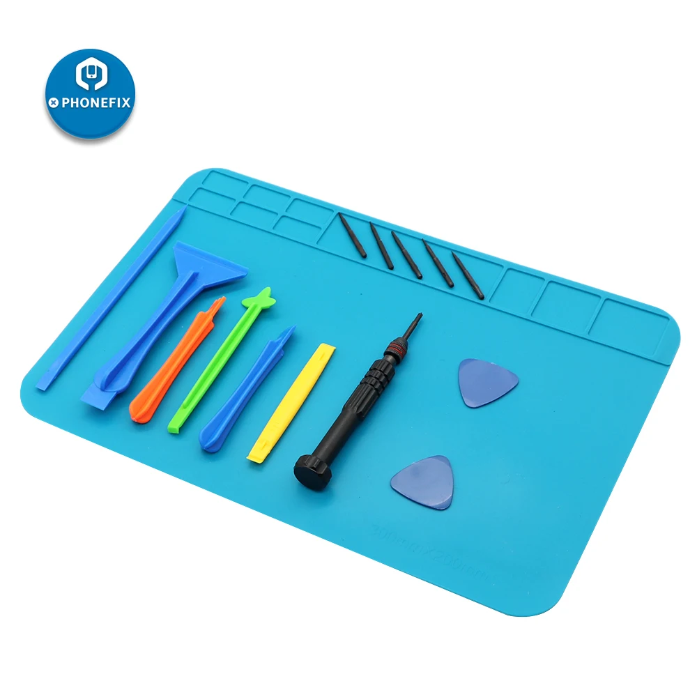 Screen Repair Kit with Magnetic Screwdriver Kit Soldering Mat Spudger Pry Opening Tools for iPhone Repair Electronics Tool Kit