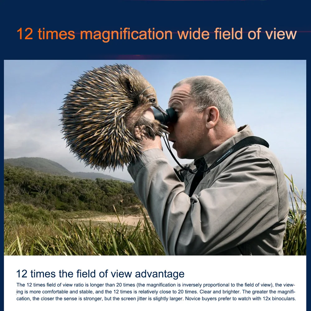 

12 X 45 Binocular High Zoom Mini Binoculars 12x Telescope Portable Binocular Outdoor Birdwatching Travel Hunting Hiking Sports