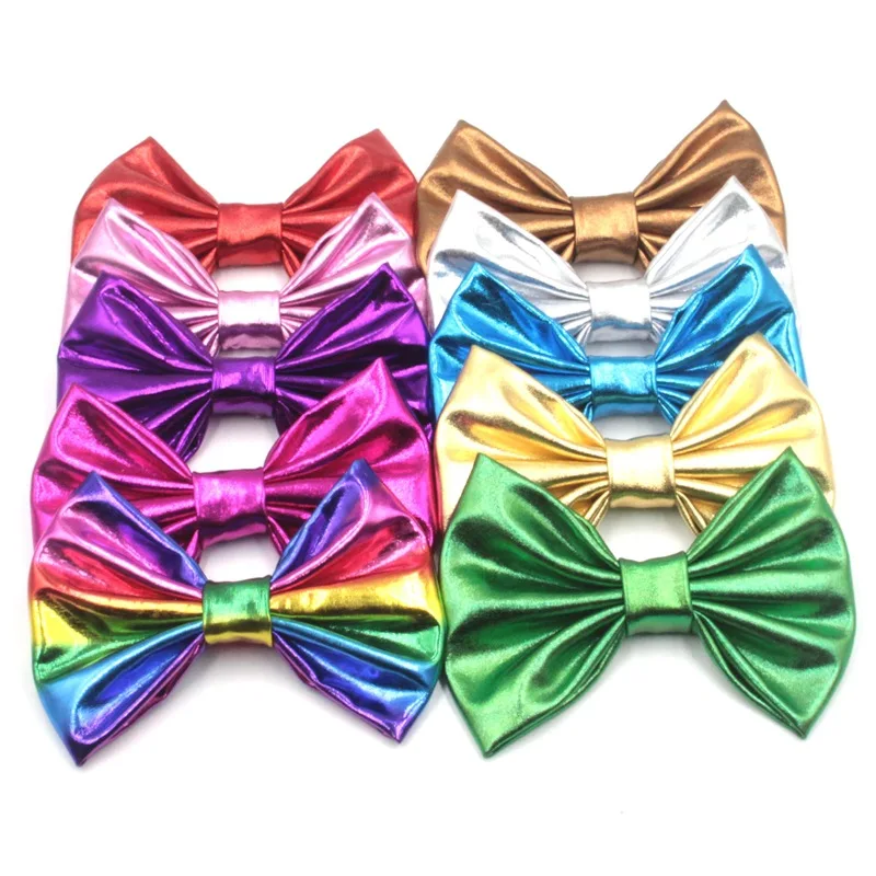 

1PCS 5inch rainbow big bow handmade hair clip Head wear leather hairpins 007