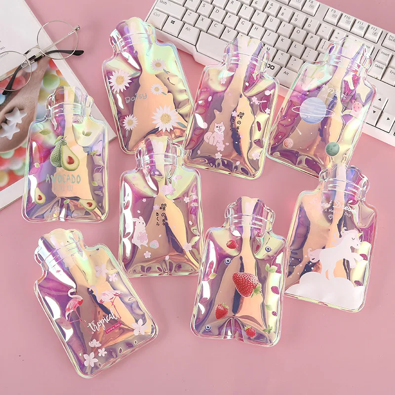 

Симпатичная прозрачная бутылка для горячей воды, портативная, Взрывозащищенная, согревающая до грелка для рук с героями мультфильмов градусов