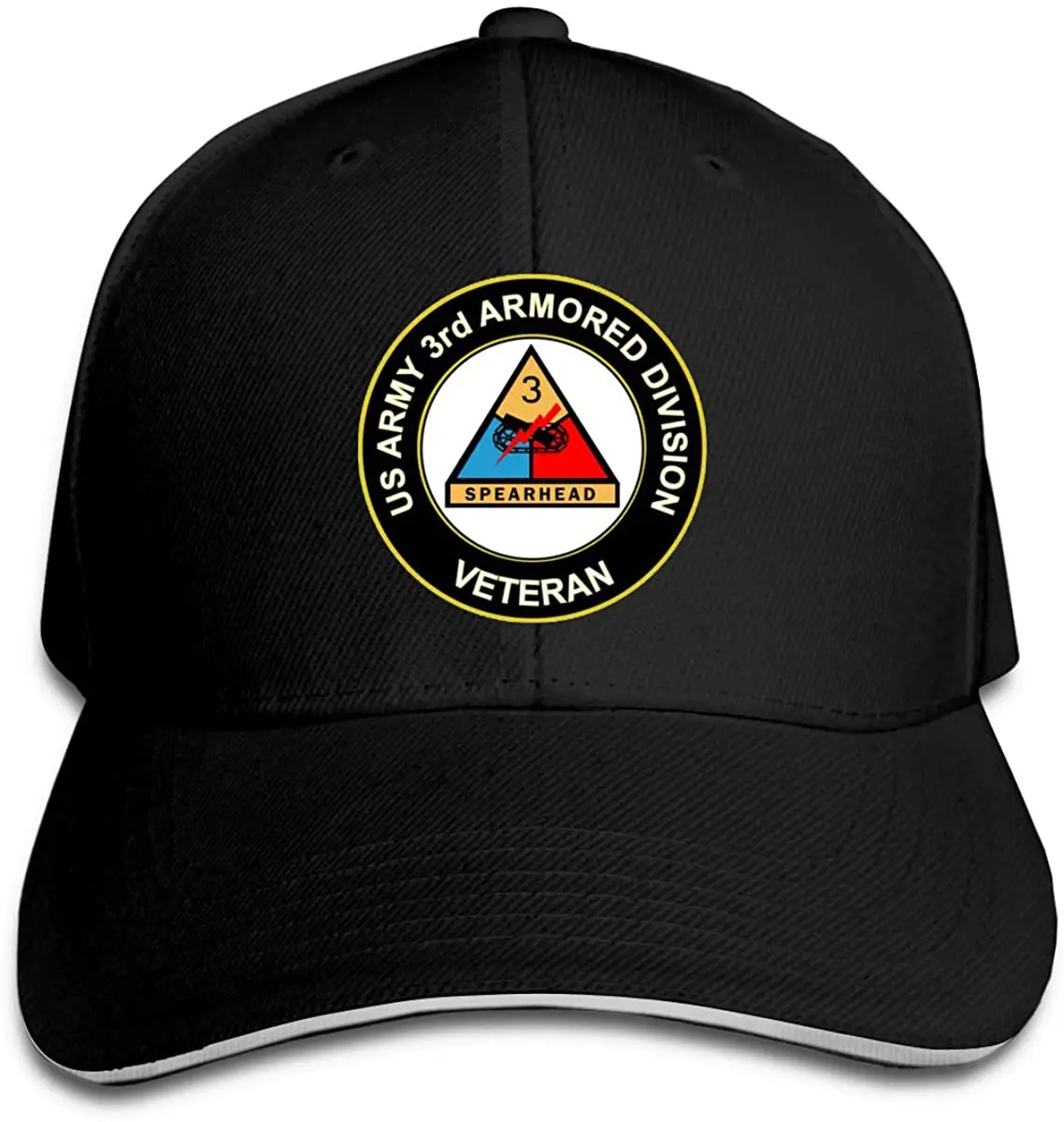 

US Army Veteran 3rd Armored Division Man Girl's Classical Hat Fashionable Peak Cap Hats