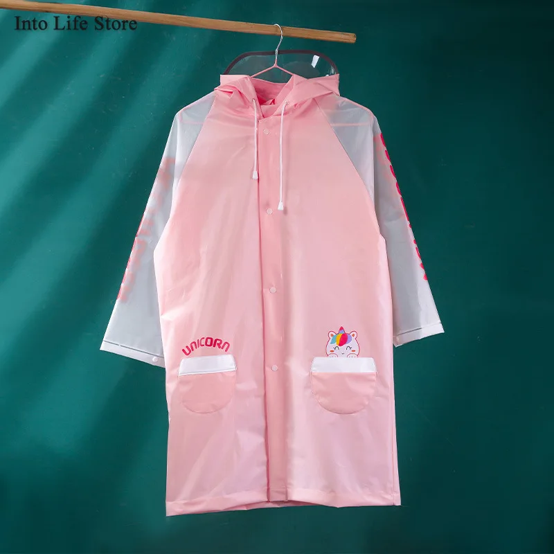 

Children's Long Raincoat Cute Cartoon Kids Rain Coat Waterproof Baby Yellow Hooded Rain Poncho Jacket Rainwear Camping Gift Idea