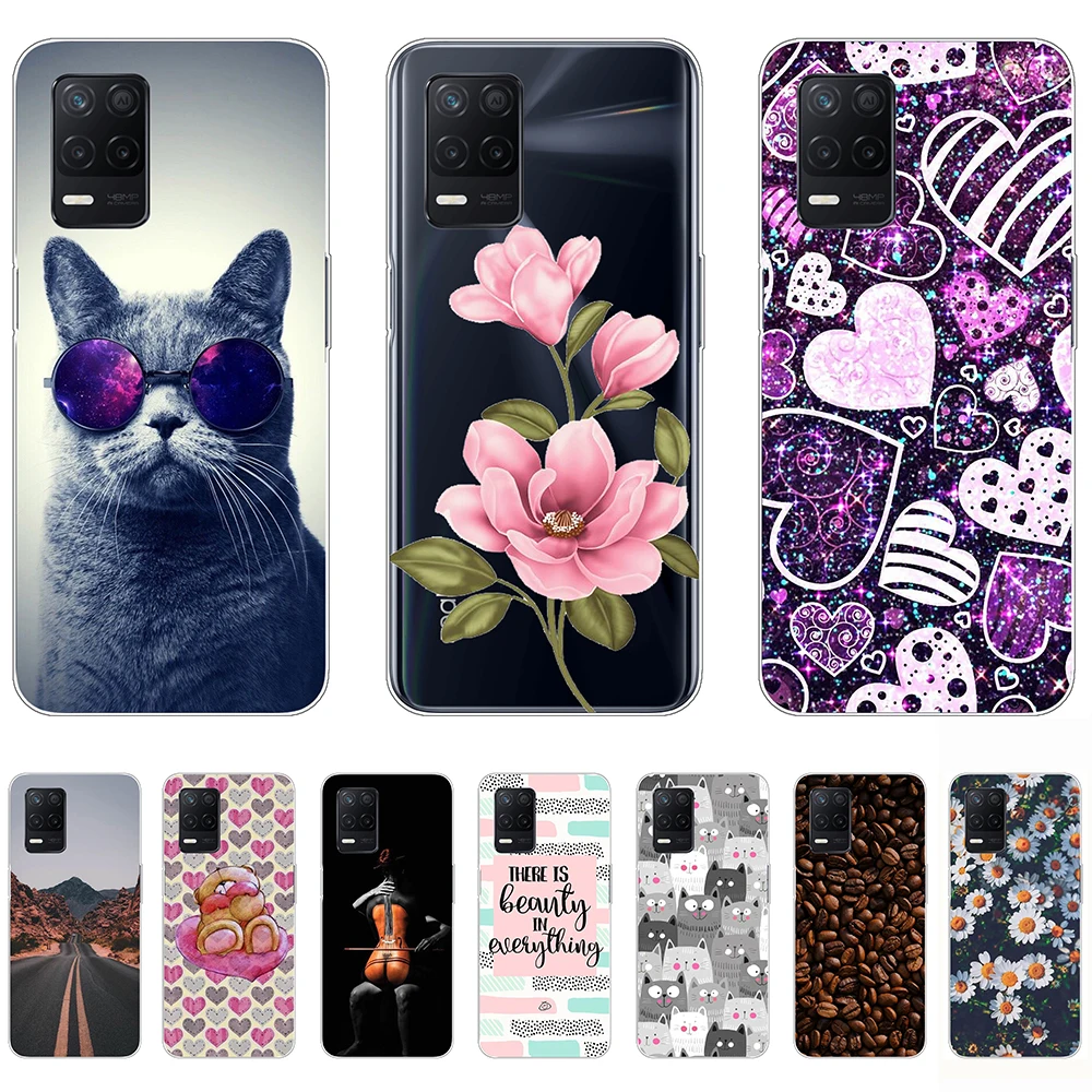 

For Realme 8 5G Case Tpu Silicon Cartoon Luxury Shell Phone Cover on Realme 8 5G Anti-knock Personality Fundas Coque Etui Bumper