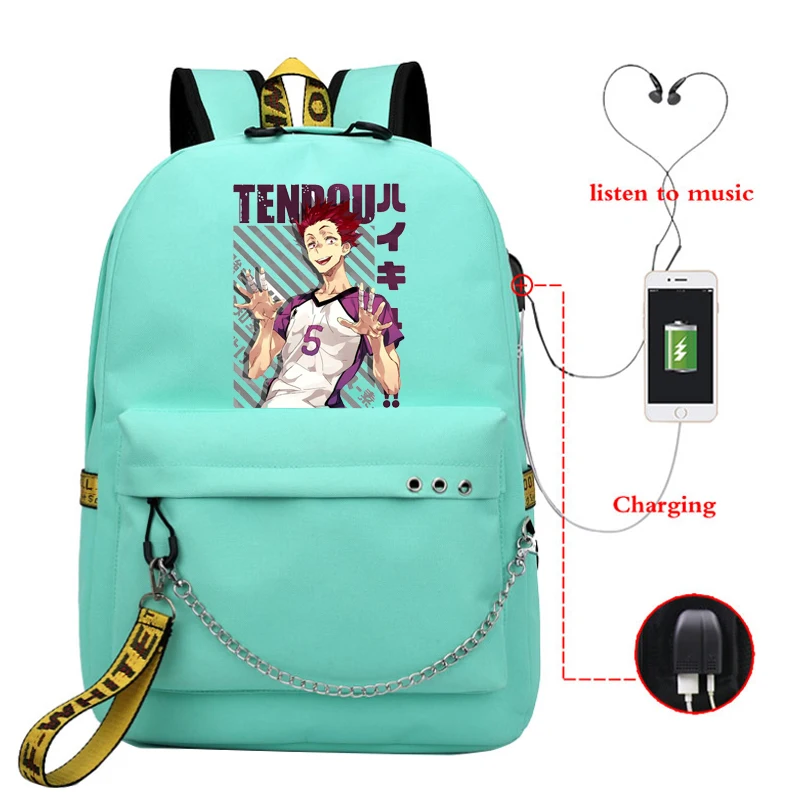

Anime Manga Haikyuu Laptop Backpack Women Girls School Backpacks Bag Usb Charging Schoolbag Mochilas Haikyuu Bags Plecak Damski