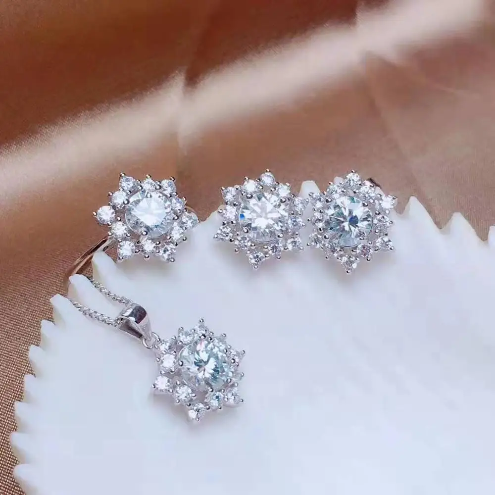 Женское кольцо со снежинками Mossan ювелирное изделие с восьмиядерным кристаллом 925