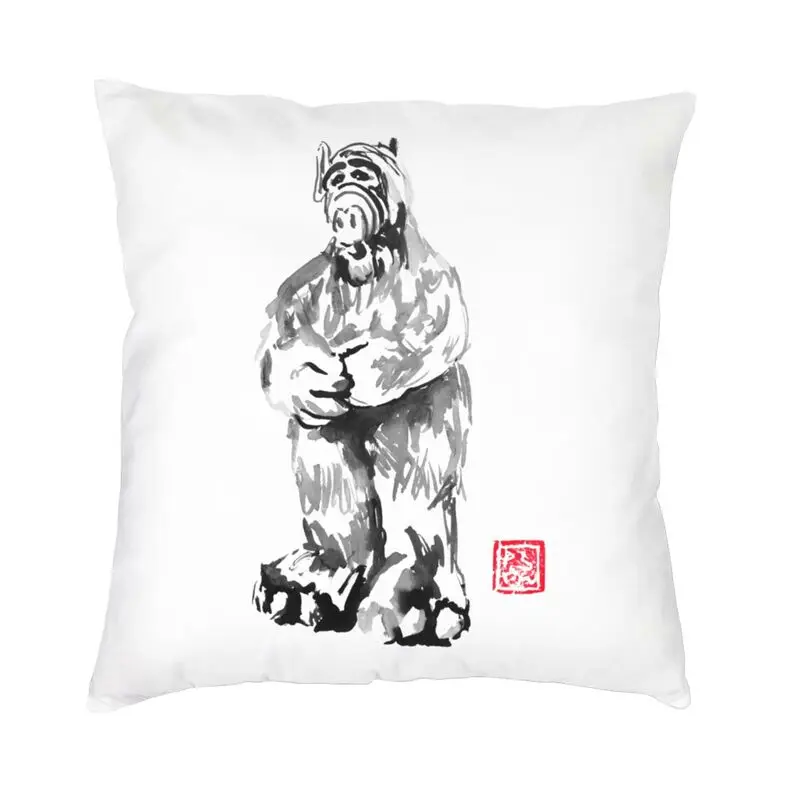 

ALF In Foot Cartoon Sofa Cushion Cover Velvet Funny Gordon Shumway Throw Pillow Case For Living Room Pillowcase Home Decor