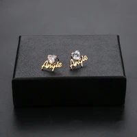 lateefah personality earring name letter stud earrings for women fashion custom name piercing earrings nameplate jewelry