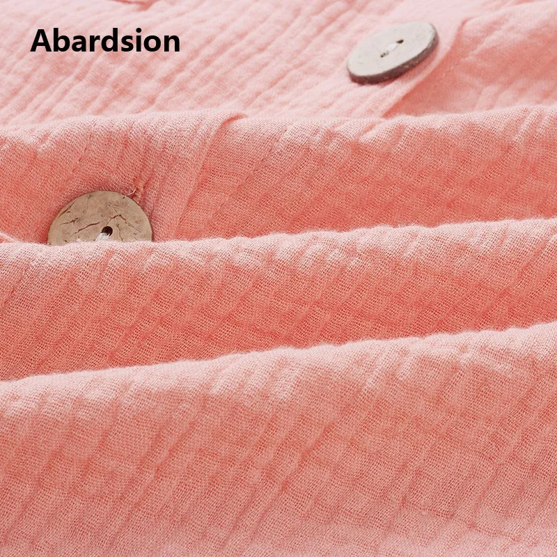 Abardsion Элегантная блузка из хлопка и льна 2019 Женская Повседневная рубашка на