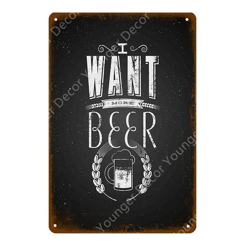 YD4210F Man Cave Drinks Beers Decoration Vintage Metal Tin Signs Gin Tonic Wine Plaque Shabby Chic Pub Bar Casino Poster Wall Art Decor - Цвет: YD4210F