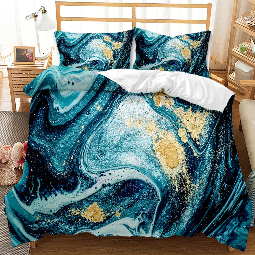 

Quicksand Marble Digital Print Bedding Set 2021 Dovet Cover with Pillowcase 2/3pcs Living Room Bed Home Textile T591