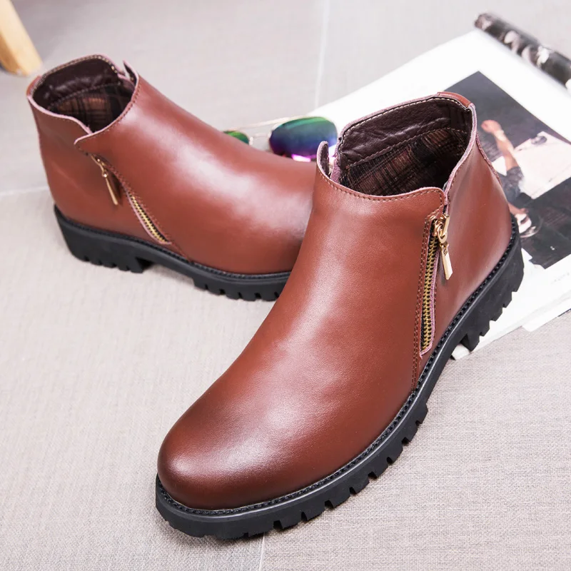 Роскошная брендовая зимняя обувь мужские мотоциклетные ботинки уличные теплые