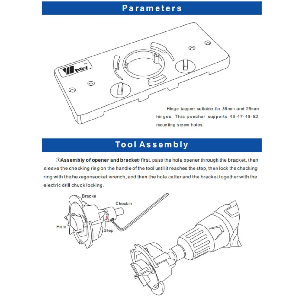 

Concealed 35MM Cup Style Hinge Jig Boring Hole Drill Guide + Forstner Bit Wood Cutter Carpenter Woodworking DIY Tools