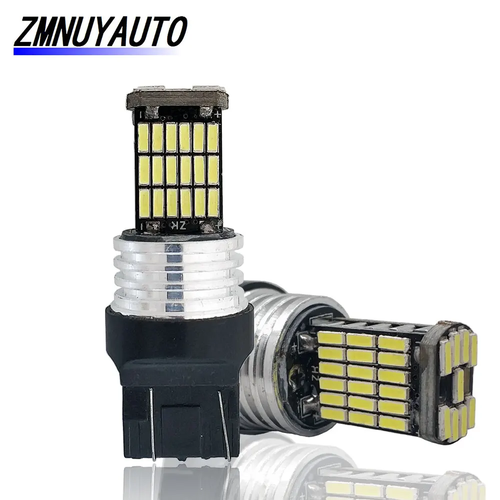 2 шт. T20 7440 7443 светодиодный светильник W21/5 Вт W21W светодиодный 45SMD 4014 автомобильная лампа автомобильный тормозной светильник лампа заднего хода белый красный желтый