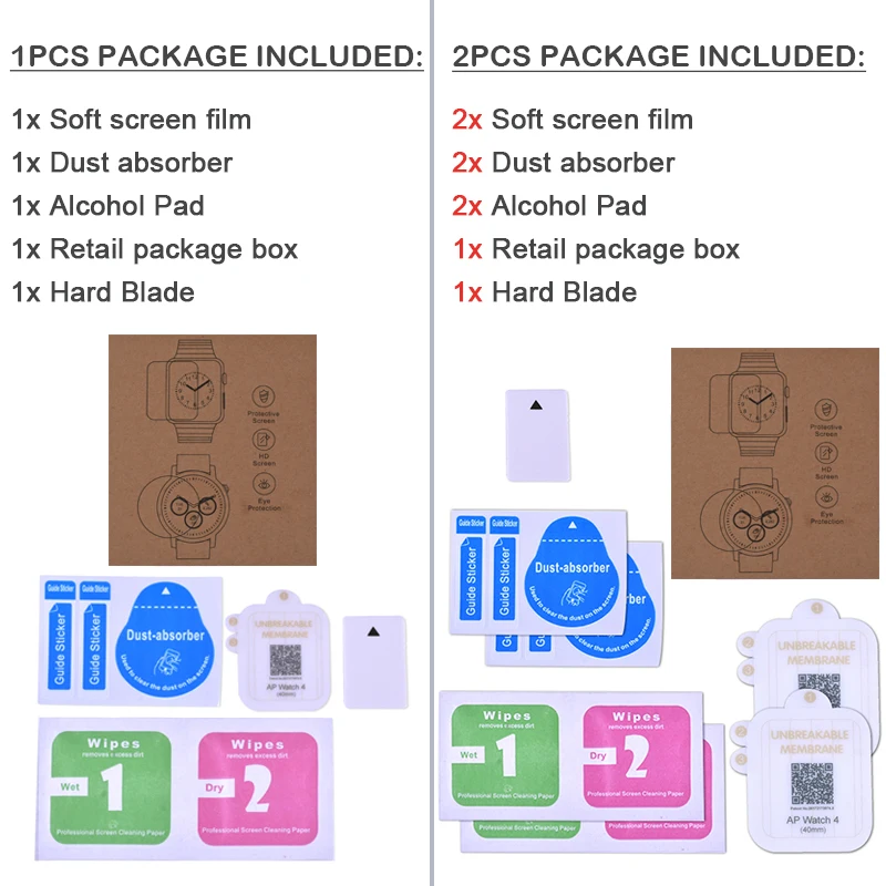 

Screen Protector Clear Full Cover Protective Film for Apple Watch 4 5 40MM 44MM Not Tempered Glass for Apple Watch 3 2 1 38/42MM