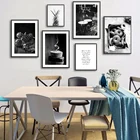 Постер в скандинавском стиле, черно-белый, в стиле ретро, с изображением кофе, вина, хлеба, кухни, настенное украшение для гостиной