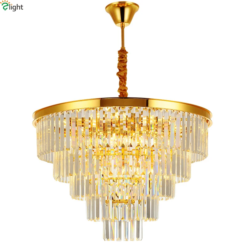 

Lustre Gold Metal Led Chandelier Lighting K9 Crystal Living Room Led Pendant Chandelier Lights Dining Room Hanging Lamp Fixtures