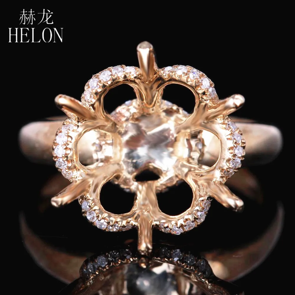 HELON Fine Jewelry Solid 14 к желтое золото 0.3ct настоящие Природные Алмазы Обручальное кольцо