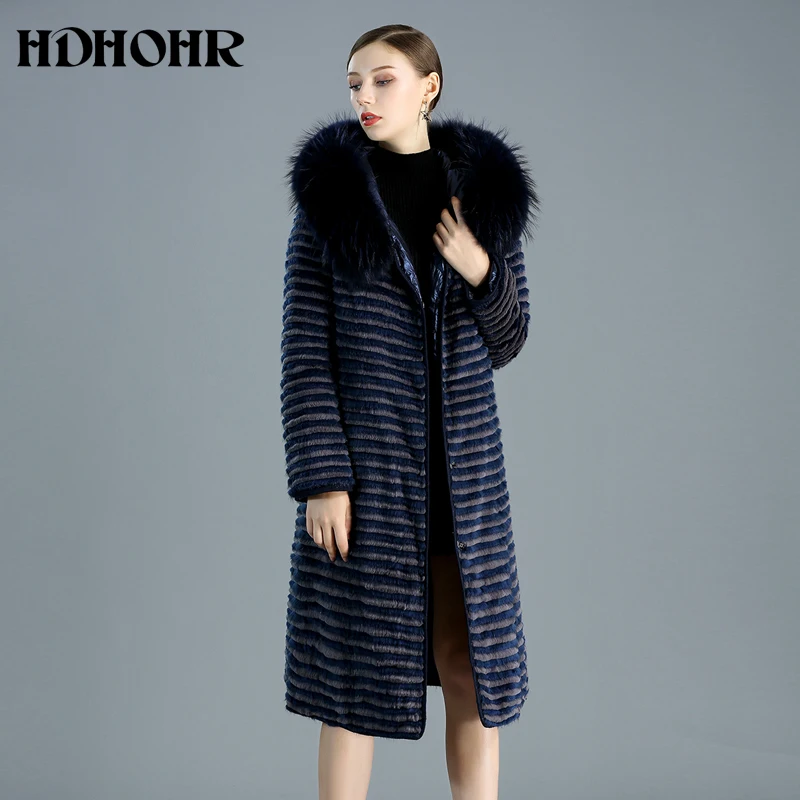 HDHOHR 2020 настоящая шуба из натуральной норки с пухом двухсторонняя одежда женская