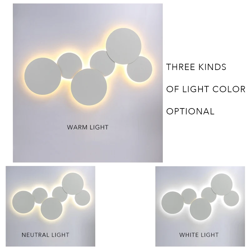

Modern DIY LED Wall Lamp Indoor Exquisite Design Round Lighting For Home Living Room Bedroom Bedside Decoration Light 110V-240V