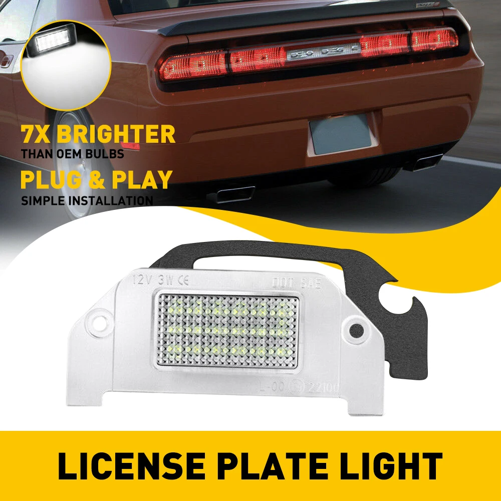 

For Dodge Charger 06-14 Challenger 08-14 Magnum 05-08 Avenger 08-14 Dart 13-16 Auto Auto LED Number License Plate Lights 6000K