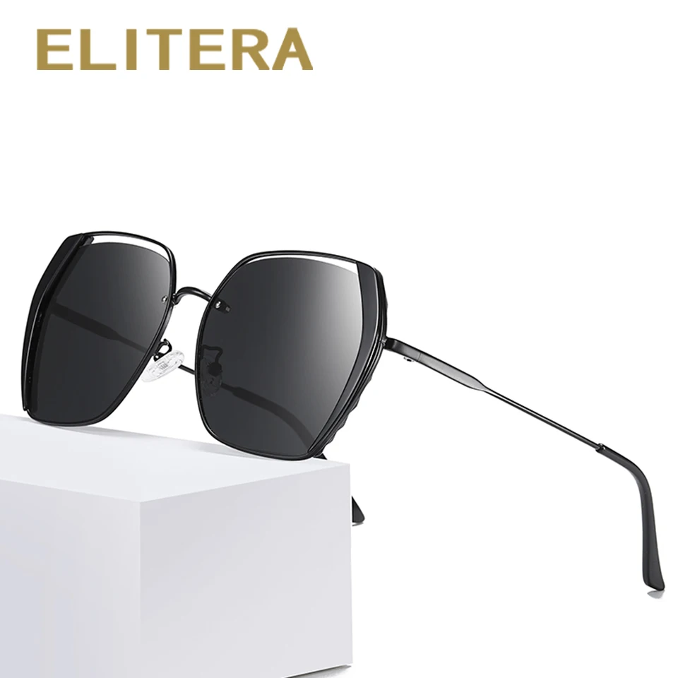 Очки солнцезащитные женские поляризационные большого размера с защитой