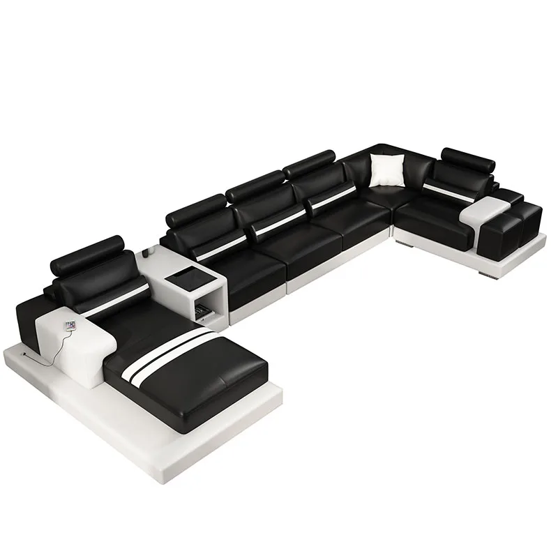 Современный минималистичный напольный кожаный диван из воловьей кожи размер