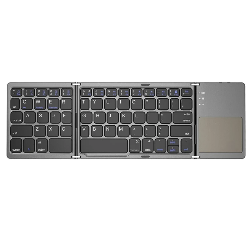 

Folding Bluetooth Keyboard Rechargeable Keypad With Touchpad Tablet Pad Phone E65C