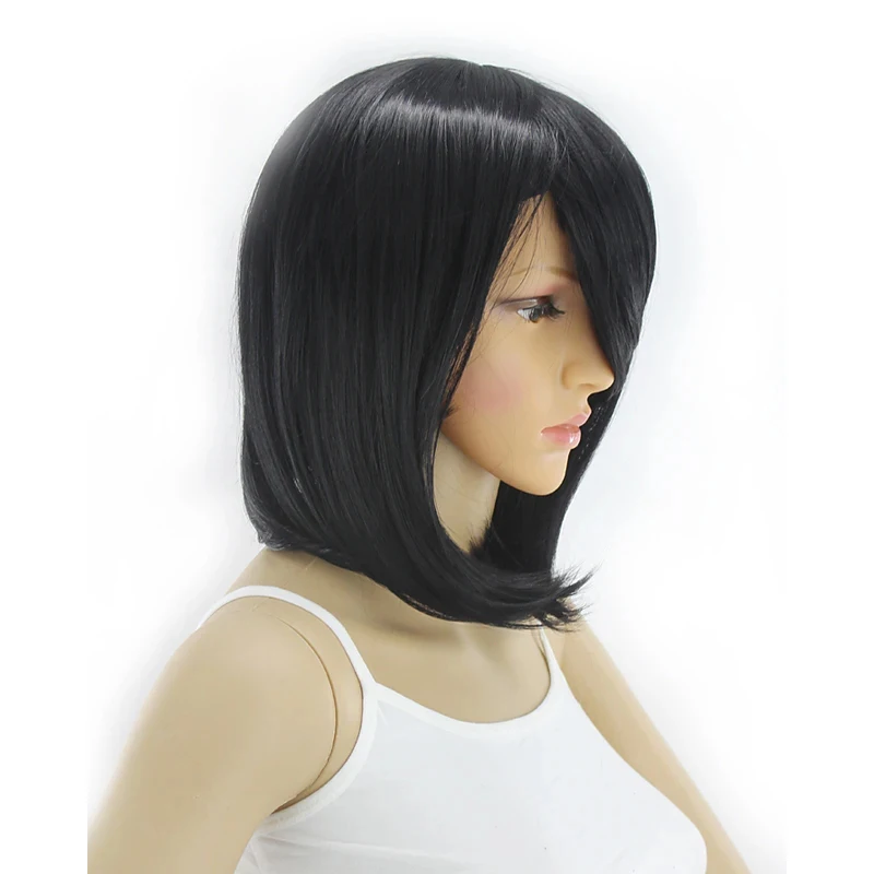 HAIRJOY Женские синтетические волосы парики 1B цвет короткие прямые боковая челка