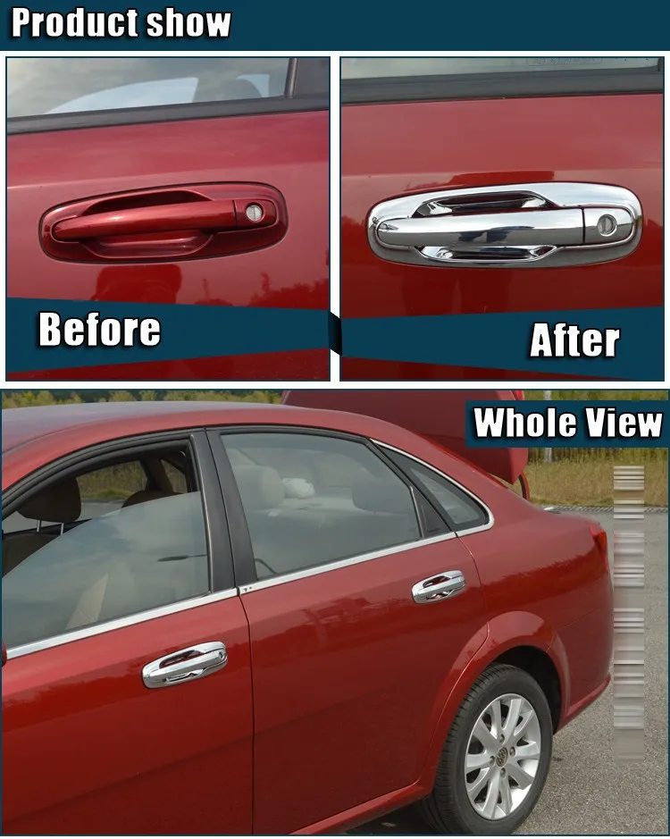 Хромированные чехлы на дверные ручки автомобиля для Chevrolet Lacetti Optra Daewoo Nubira Suzuki Forenza