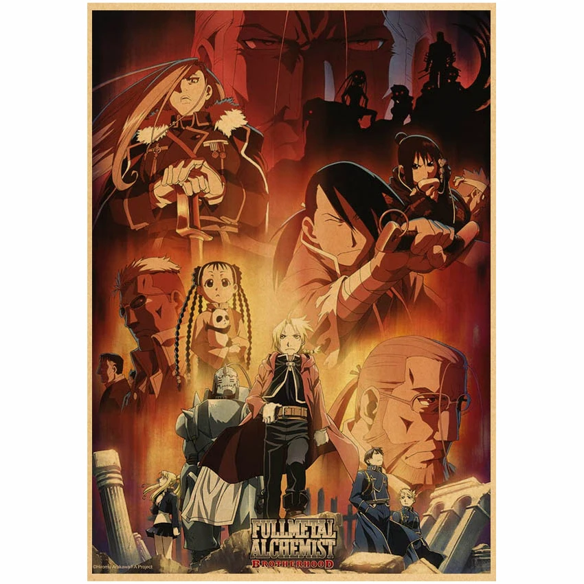 Аниме Стальной алхимик плакаты крафт-бумага винтажный плакат на стену искусство