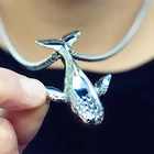 Изящное красивое однотонное объемное ожерелье ручной работы в стиле ретро большого кулон с изображением Кита для мужчин и женщин