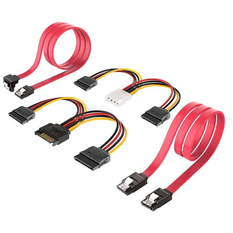 

Кабель SATA, кабель SATA для передачи данных и кабель SATA для распределения питания, 2 кабеля Sata и 2 силовых кабеля