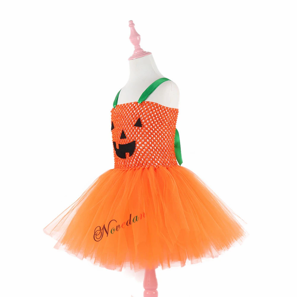 

Sexy Kids Halloween Pumpkin Costumes Baby Girl Orange Party Fancy Dress Tutu Fantasia Halloween Children's Costumes