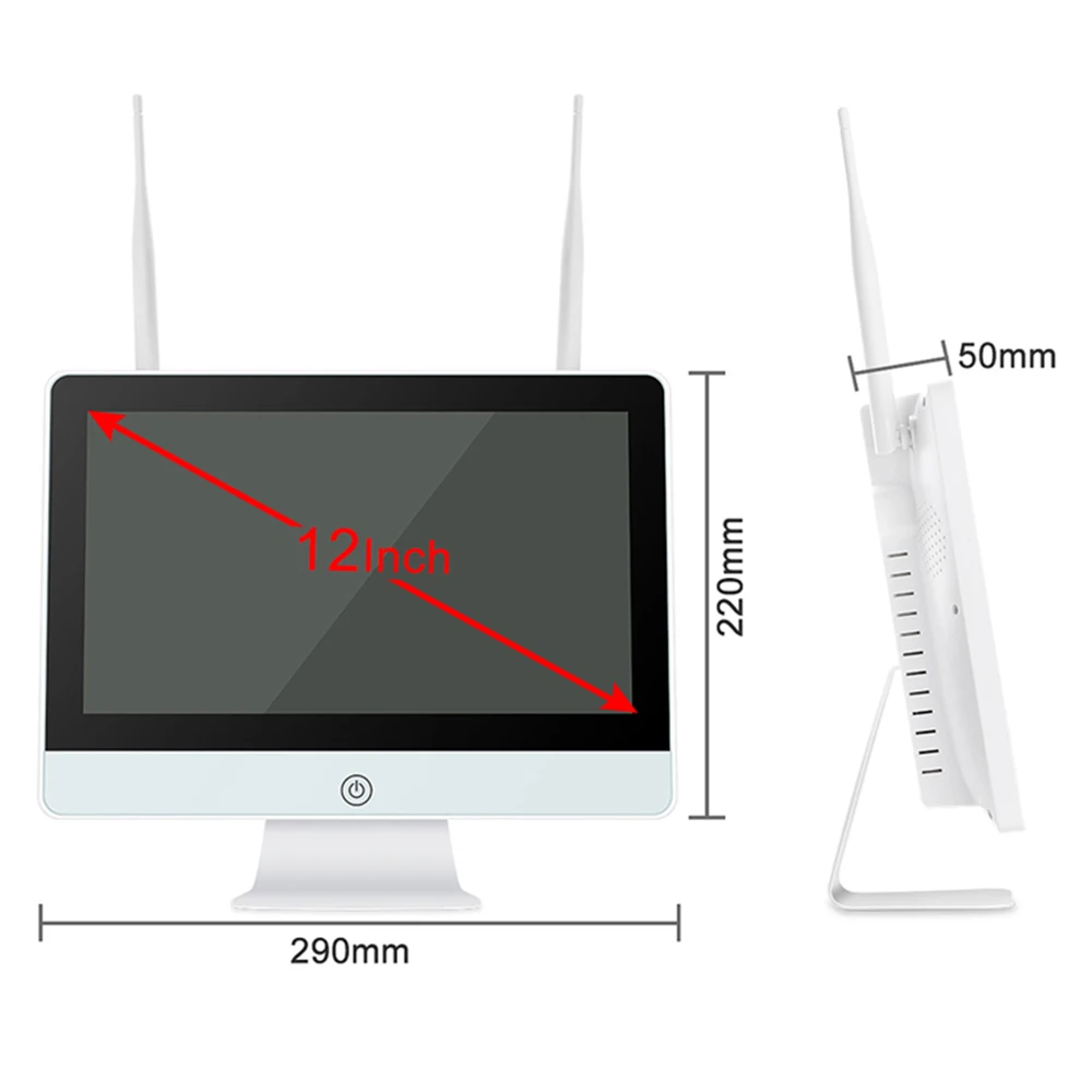 Беспроводная система видеонаблюдения Techage 8 каналов 1080P 12 дюймов ЖК дисплей NVR 2 МП