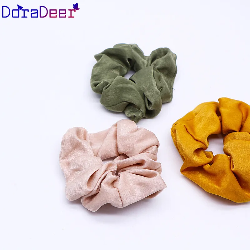 DoraDeer, Однотонные резинки для волос для девочек, элегантные женские банданы, конский хвост, повязка для волос, повязки для волос, аксессуары для волос, женские, детские