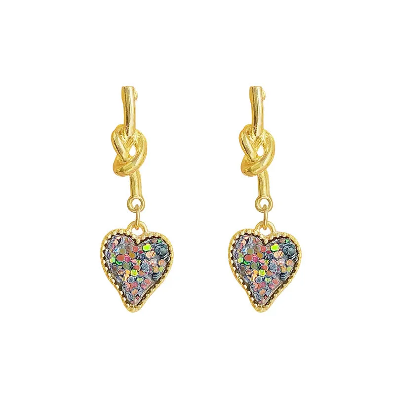 

Metal Knot Zircon Heart-shaped Earrings Fashion And Elegant Tassel Earrings Woman Party Jewelry Gifts Accessories Wholesale