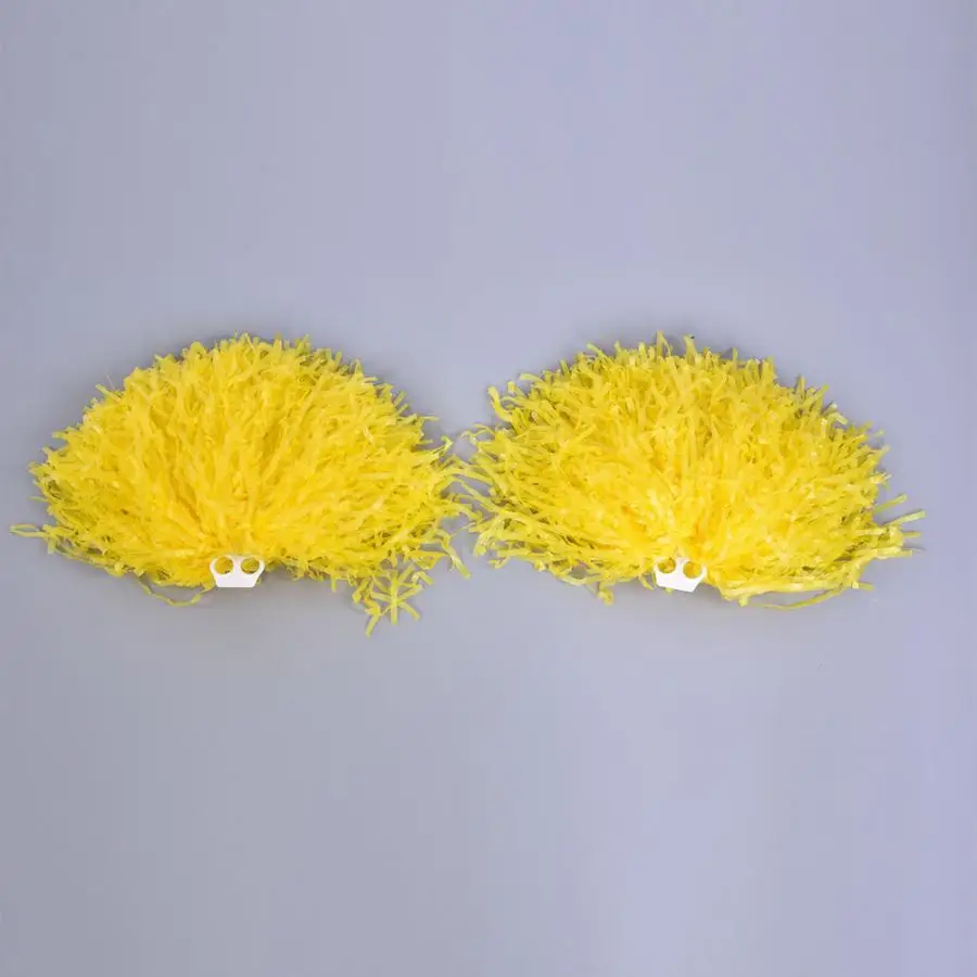 1 пара профессиональные желтые помпоны для болельщиков |