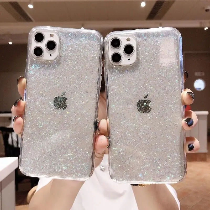 Блестящий блестящий чехол для телефона iphone 11 с кристаллами силиконовый из ТПУ