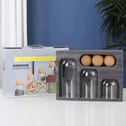 Набор стеклянных банок с цветной коробкой, бутылка для хранения с пробковой крышкой, герметичный контейнер, Кухонный Контейнер, органайзер, рождественский подарок