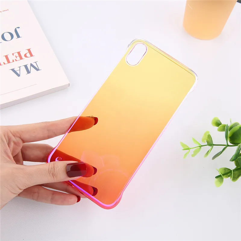 Lovebay Boundless Blue Gradient Phone Case For iPhone X XR XS Max Hard PC Plain Candy Color Back Cover 6 6s 7 8 Plus |