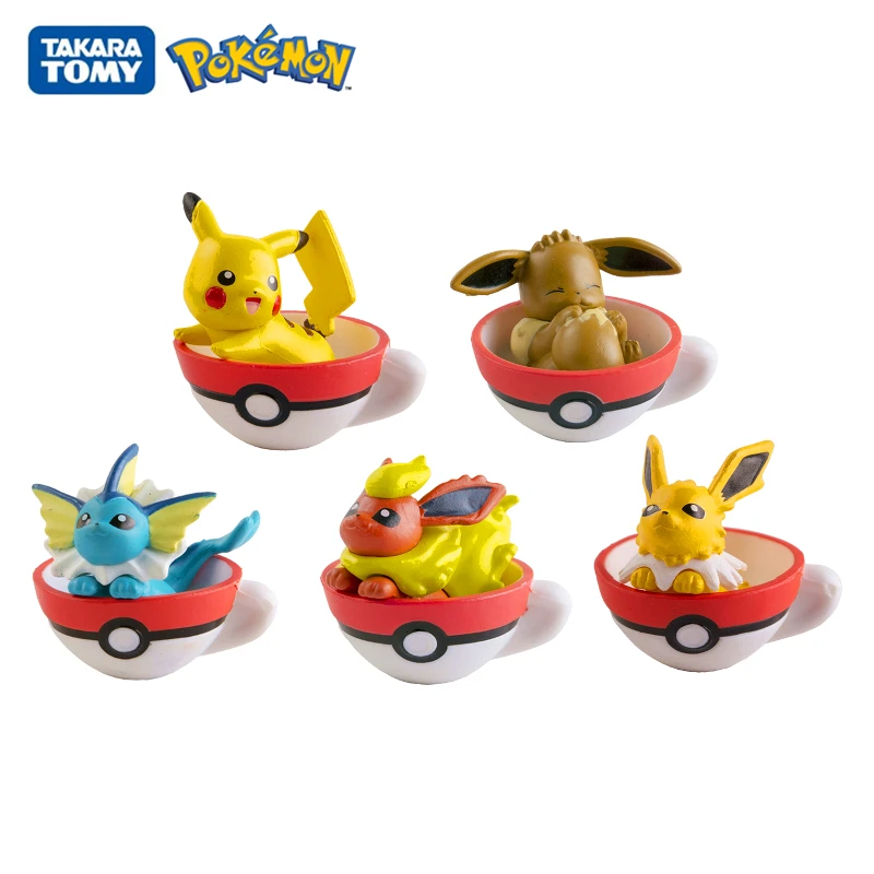 

5 Pcs/Set Pokemon 3.5cm Gacha Capsule Egg Pikachu Eevee Vaporeon Jolteon Flareon Teacup Shape Cute Anime Figure Dolls Toy Gifts