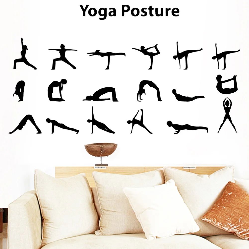 Diy настенные наклейки для йоги украшения студии плакат декор гостиной спальни