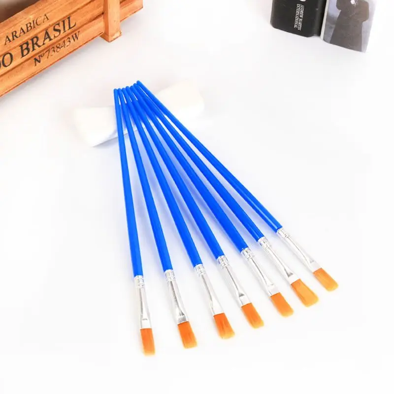 

Paint Brushes Set 50 Pcs Kids Nylon Flat Hair Acrylic Small Oil Watercolor Q6PA