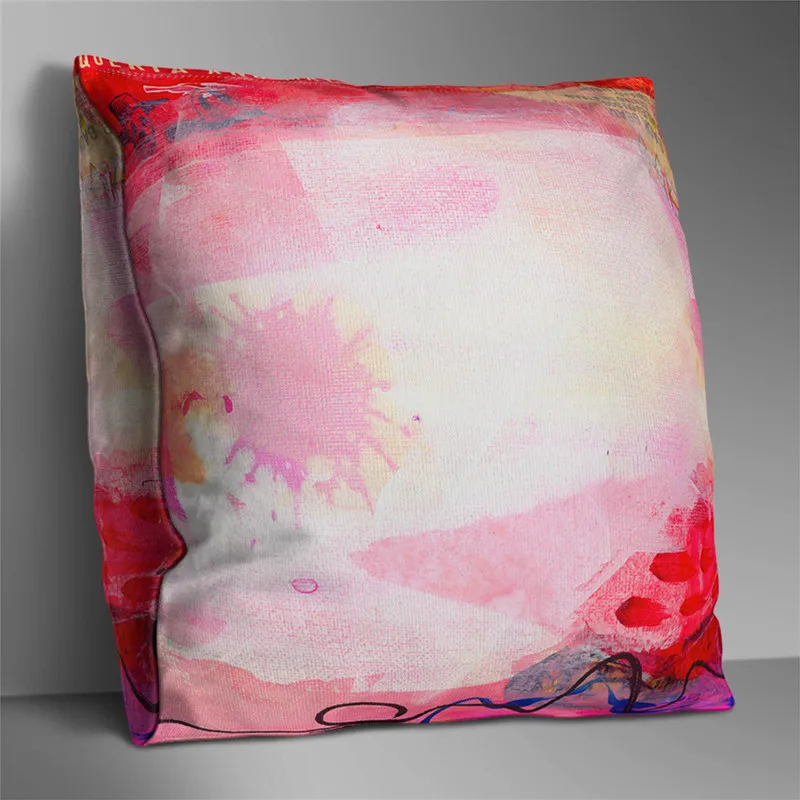 Красочные Наволочка с рисунком типа граффити двойными бортами декоративные