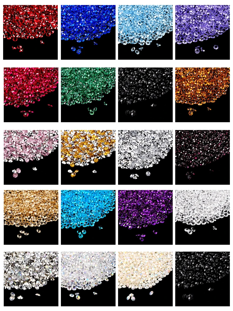 

1000pcs/lot （24g）20Colors 4.5mm Acrylic Crystals Table Scatter Diamond Confetti For Wedding Bridal Show Decoration
