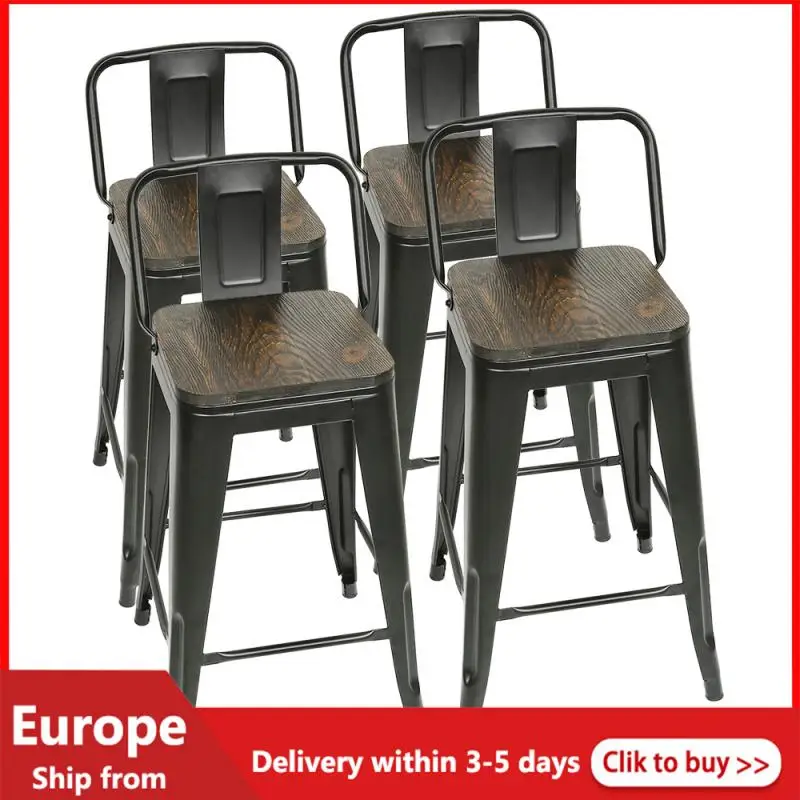 

4PC Stylish Bar Stool Chair Retro Metal Dining Chair For Kitchen Furniture For Home Bar Decoration Stackable Bar Stool Chair HWC
