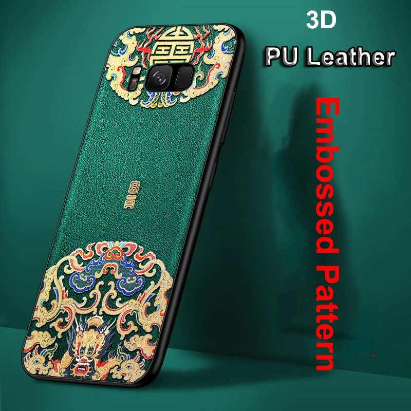 Для samsung Galaxy S10 Plus S10 S9 Plus S9 чехол с защитой от отпечатков пальцев противоударный чехол из искусственной кожи с тиснением