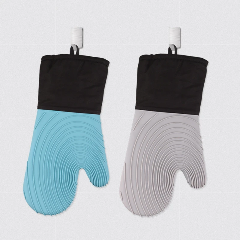 

1 Pair Silicone Oven Mitts Non-Slip Microwave Oven Gloves with Quilted Liner,Heat Resistant Kitchen Cooking Gloves