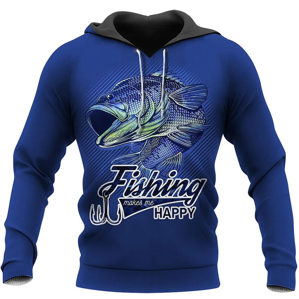 

Fishing Makes Me Happy 3D Printing Hoodie Unisex Fashion Sweatshirt Autumn Winter Hip Hop Casual Zip Hoodies Jacket
