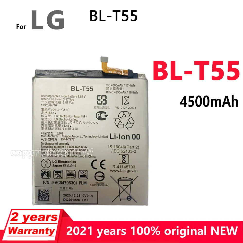 

100% оригинальный новый аккумулятор BL-T55 для LG BL T55 4500 мАч, Оригинальные аккумуляторы для смартфонов с номером отслеживания